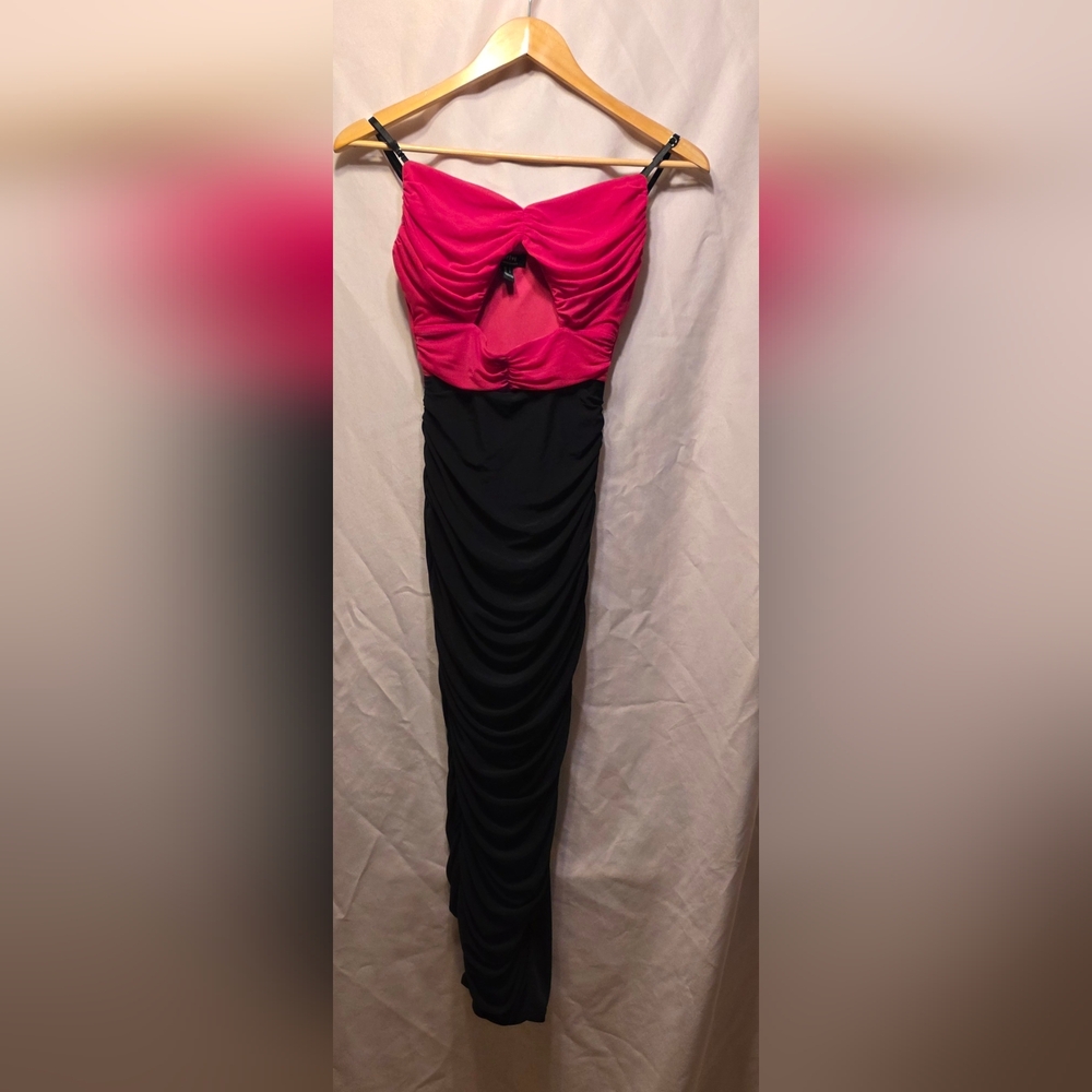 Privy Bold Pink & Black Dress Womens Size Small (Janette #9)